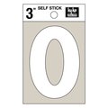 Hy-Ko 3In White Vinyl Number 0, 10PK A30510